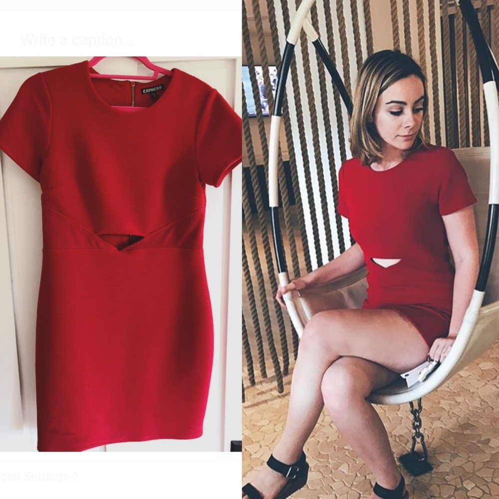 Express Red Dress with Cutout